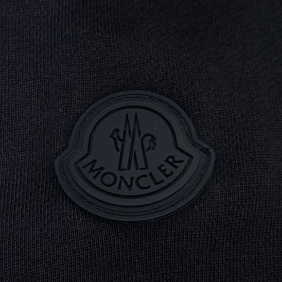 H11428 Moncler masked black pattern printed logo patch hooded drawstring long-sl - Picture 5 of 8
